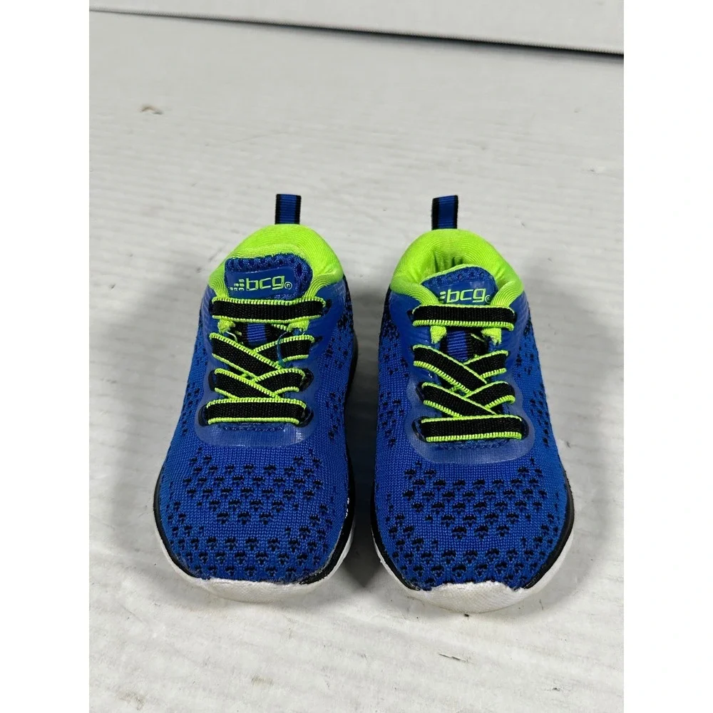 BCG Toddler Boys Blue Neon Green Memory Foam Athletic Sneakers‎ Size 5D 167610